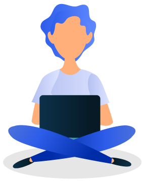 A developer is sitting with a laptop