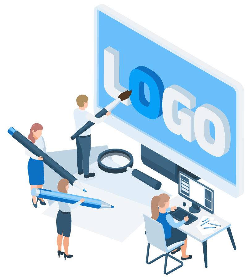 branding_isometric_concept_icons-12 A developer develops a website