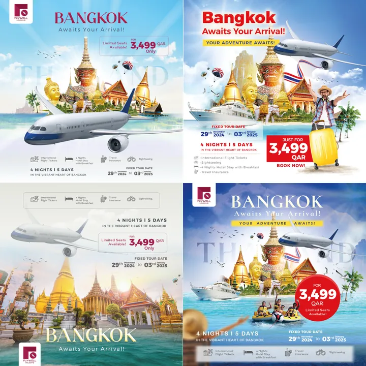 Flywell Holidays social media posts